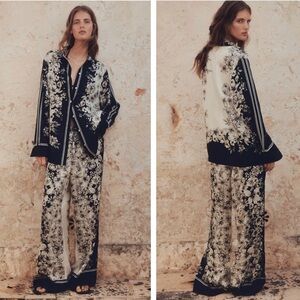 H&M NWT Long Printed Shirt & Pants Set